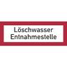 Feuerwehrschild, Löschwasser Entnahmestelle - DIN 4066 - 297x105x0.45 mm Aluminium geprägt