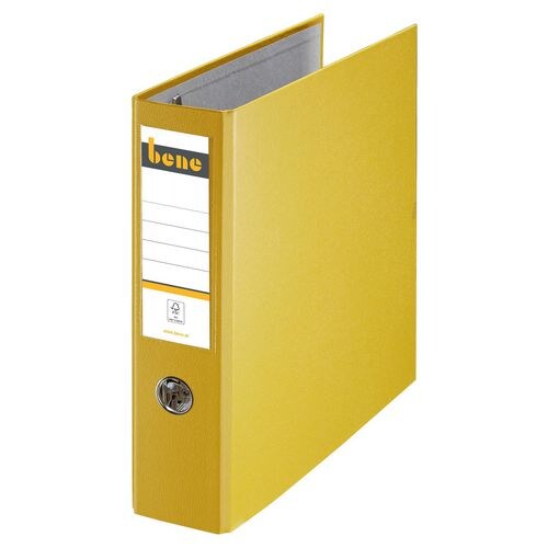 Bene Breit Doppelordner DIN A4 75 mm Gelb 4 Ringe 292900 PP (Polypropylen) Hochformat Image
