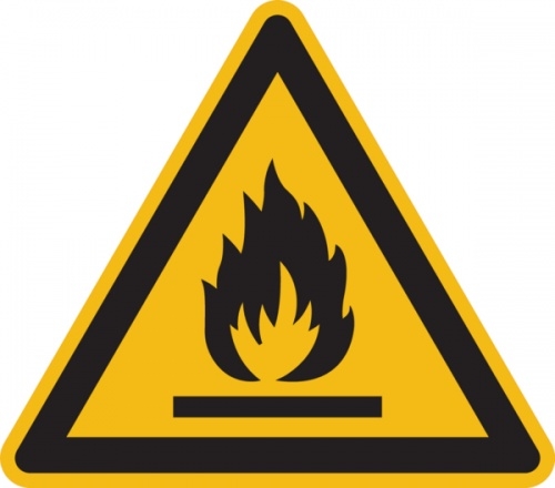 König Werbeanlagen Warnschild, Warnung vor feuergefährlichen Stoffen W021 - ASR A1.3 (DIN EN ISO 7010) - 300x1.5 mm Kunststoff Image