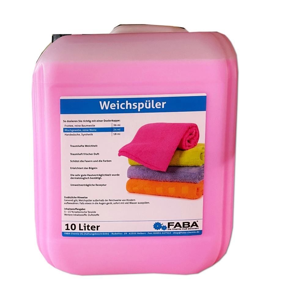 FABA Chemie 10 L Weichspüler rose für weiche Wäsche mit angenehm frischem Duft Image