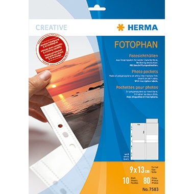 HERMA Fotohülle Fotophan 7583 für 13x9cm weiß 10 St./Pack. Image