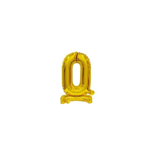 Folienballon Zahl 0 gold stehend