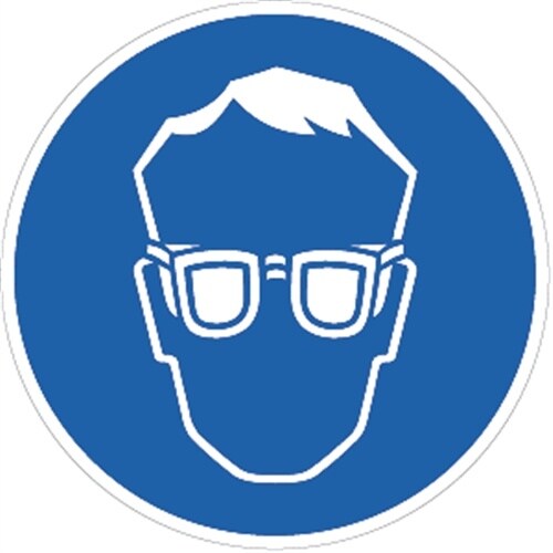 Aufkleber Augenschutz benutzen, Folie, Ø 50 mm, 10 Stück/Bogen Image