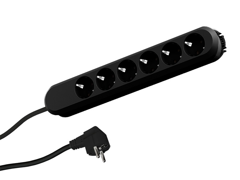 Bachmann Steckdosenleiste SMART 6-fach, schwarz 1,5m, ohne Schalter Image