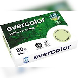 Clairefontaine Kopierpapier Evercolor hellgrün, A4, 80 g/qm, aus 100 % Altpapier, ausgezeichnet mit dem Blauen Engel Image