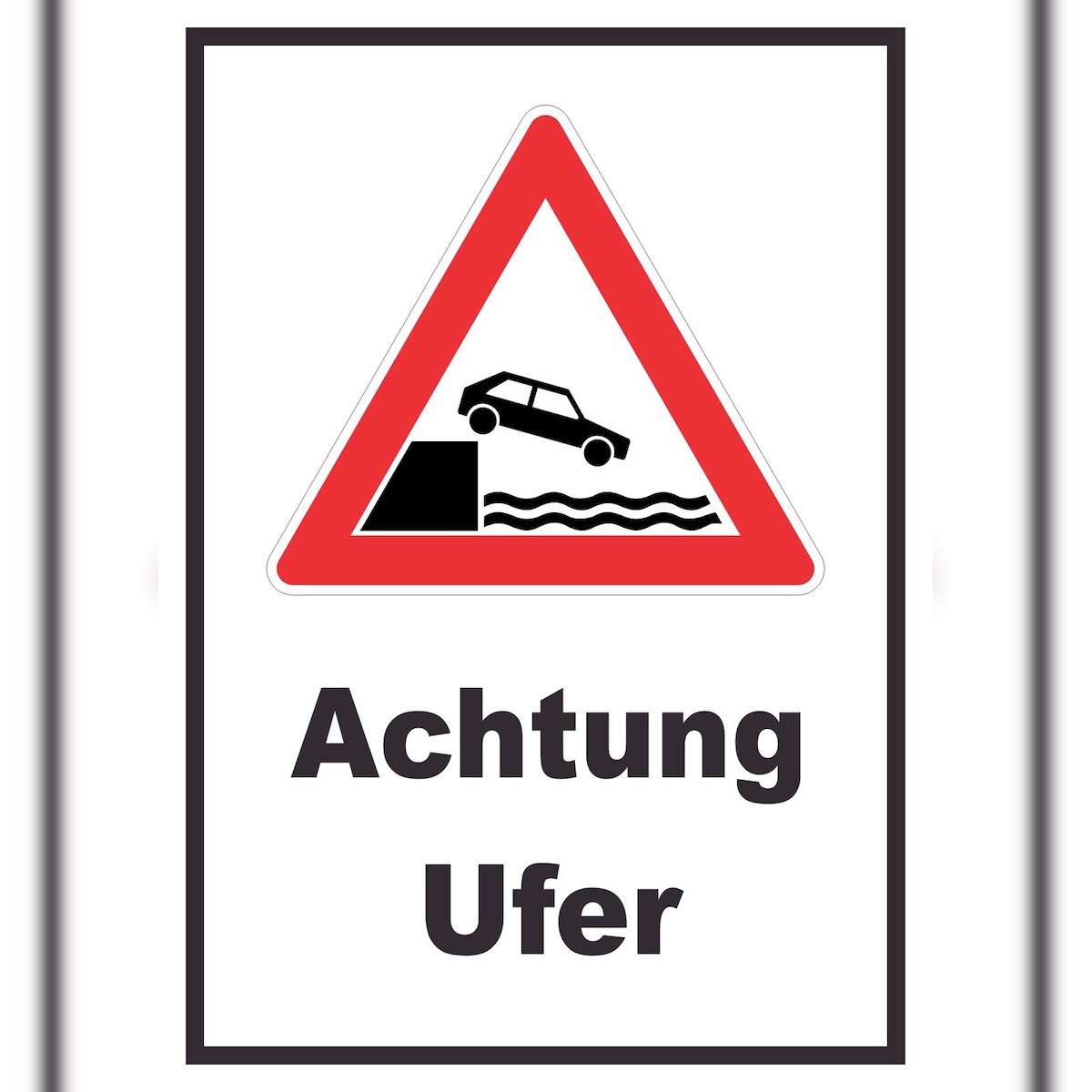 Achtung Ufer Schild A3 (297x420mm) Image