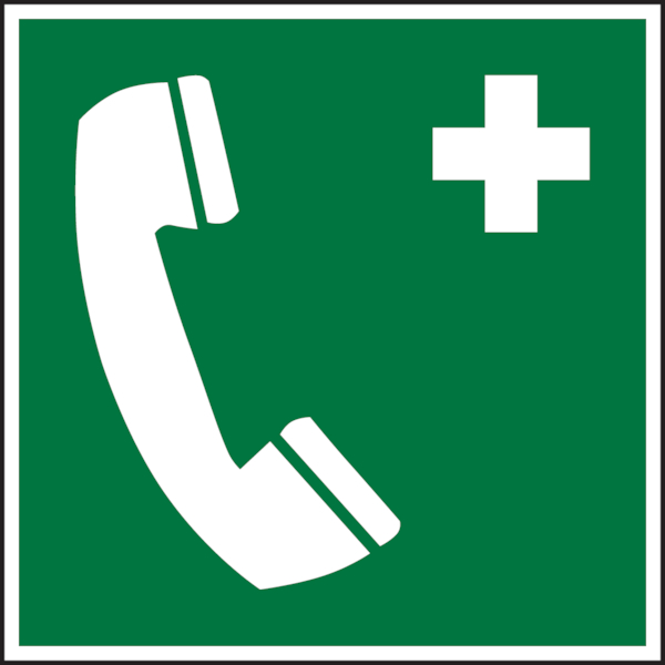 Rettungszeichen, Notruftelefon E004 - ASR A1.3 (DIN EN ISO 7010) - 150x150x1.5 mm Kunststoff Image