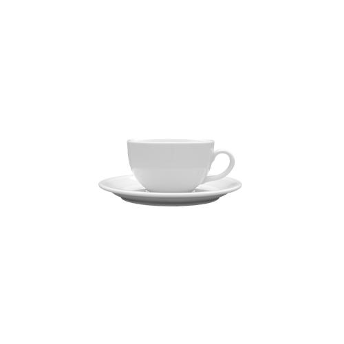 „Van Well Serie „“Amerika““, weiß, Porzellan, spülmaschinenfest und mikrowellengeeignet Pack a 6 Milchkaffee-Untertassen 16,5 cm“