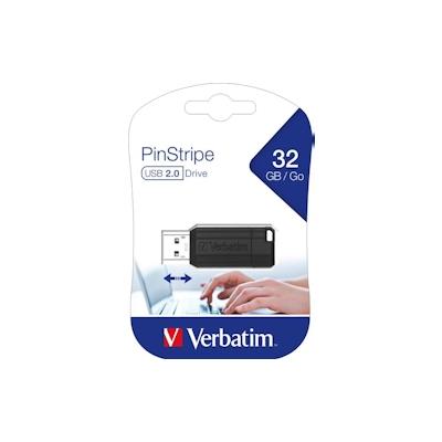 Verbatim Speicherstick, USB 2.0, 32 GB, PinStripe, schwarz Image