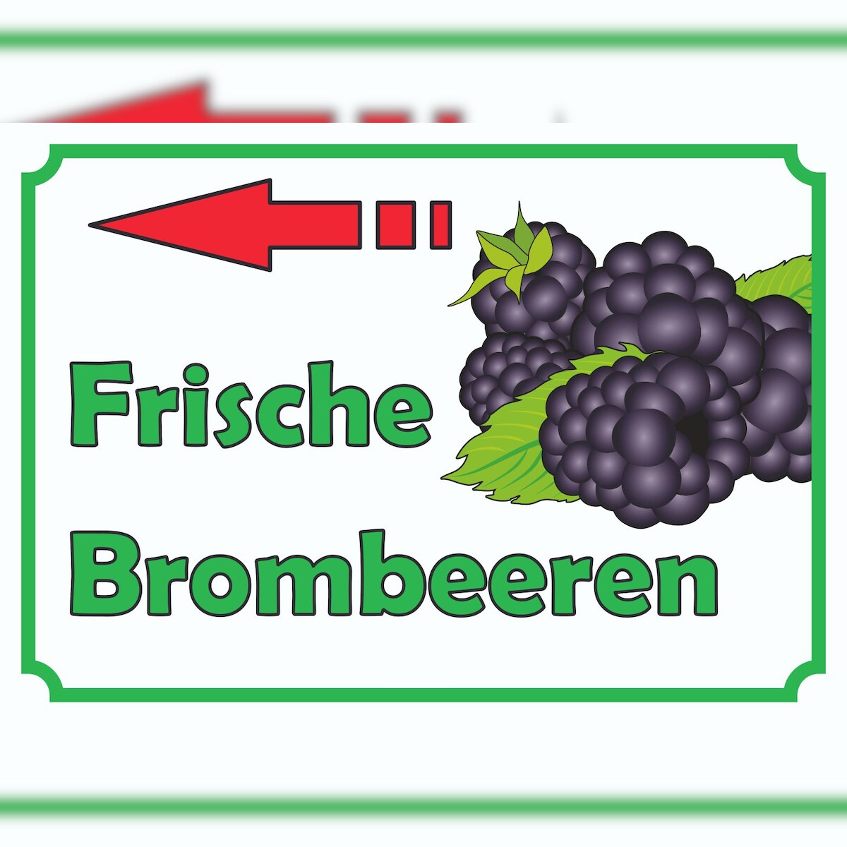 HB-Druck Verkaufsschild Schild Brombeeren links A5 (148x210mm) Image