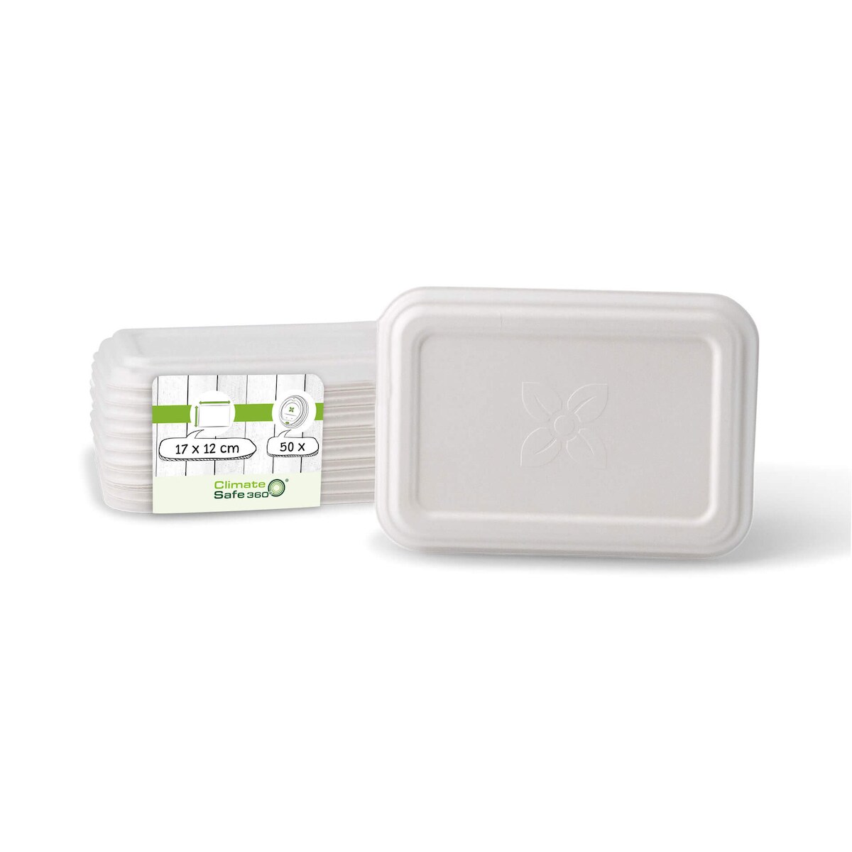 greenbox - Zuckerrohr Deckel 17 x 12 cm, rechteckig, 50 St. Image