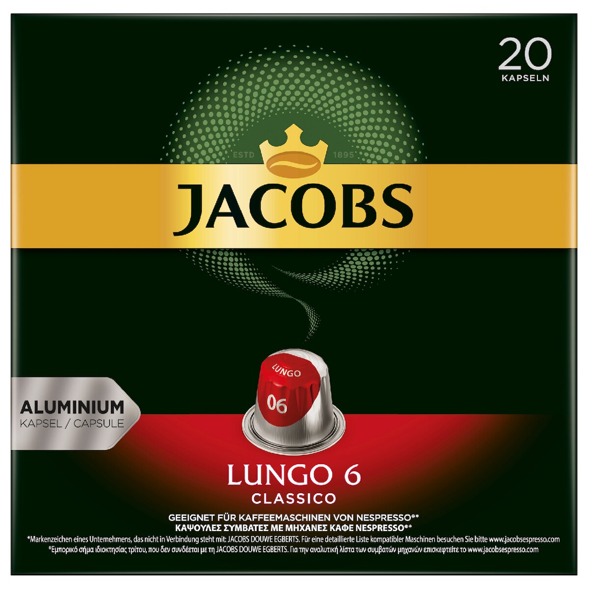 Jacobs Kaffeekapseln Lungo Classico 20 Kapseln (104 g)