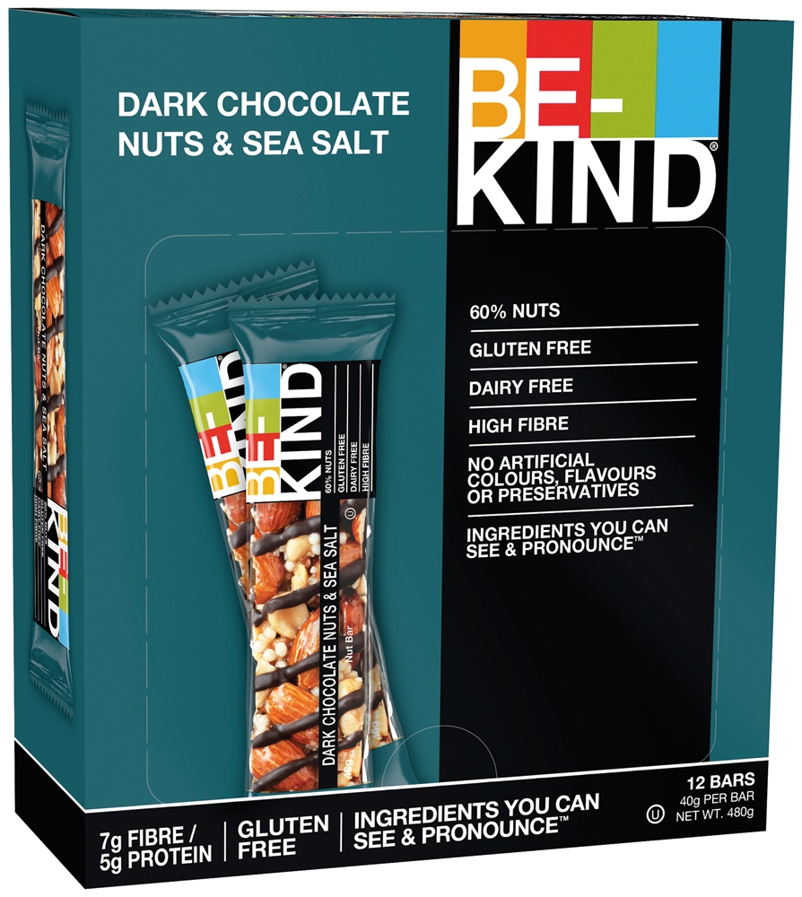 Be-Kind Riegel Dark Chocolate Nuts & Sea Salt 12 x 40 g (480 g) Image