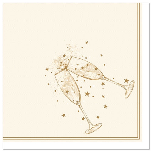 PAPSTAR 50 Servietten "ROYAL Collection" 1/4-Falz 40 cm x 40 cm gold "Festivity" Image