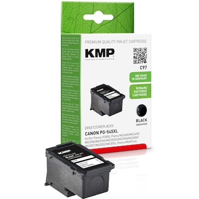 KMP Tintenpatrone Schwarz ersetzt Canon PG-545XL (8286B001) Image