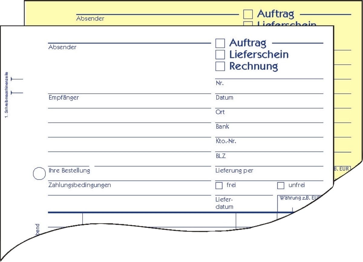 Avery Zweckform Formularbuch Auftrag A5 2x40 Blatt selbstdurchschreibend Image