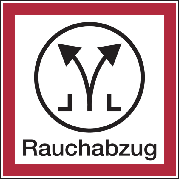 Feuerwehrschild, Rauchabzug - angelehnt an DIN 4066 - 200x200 mm Folie selbstklebend Image
