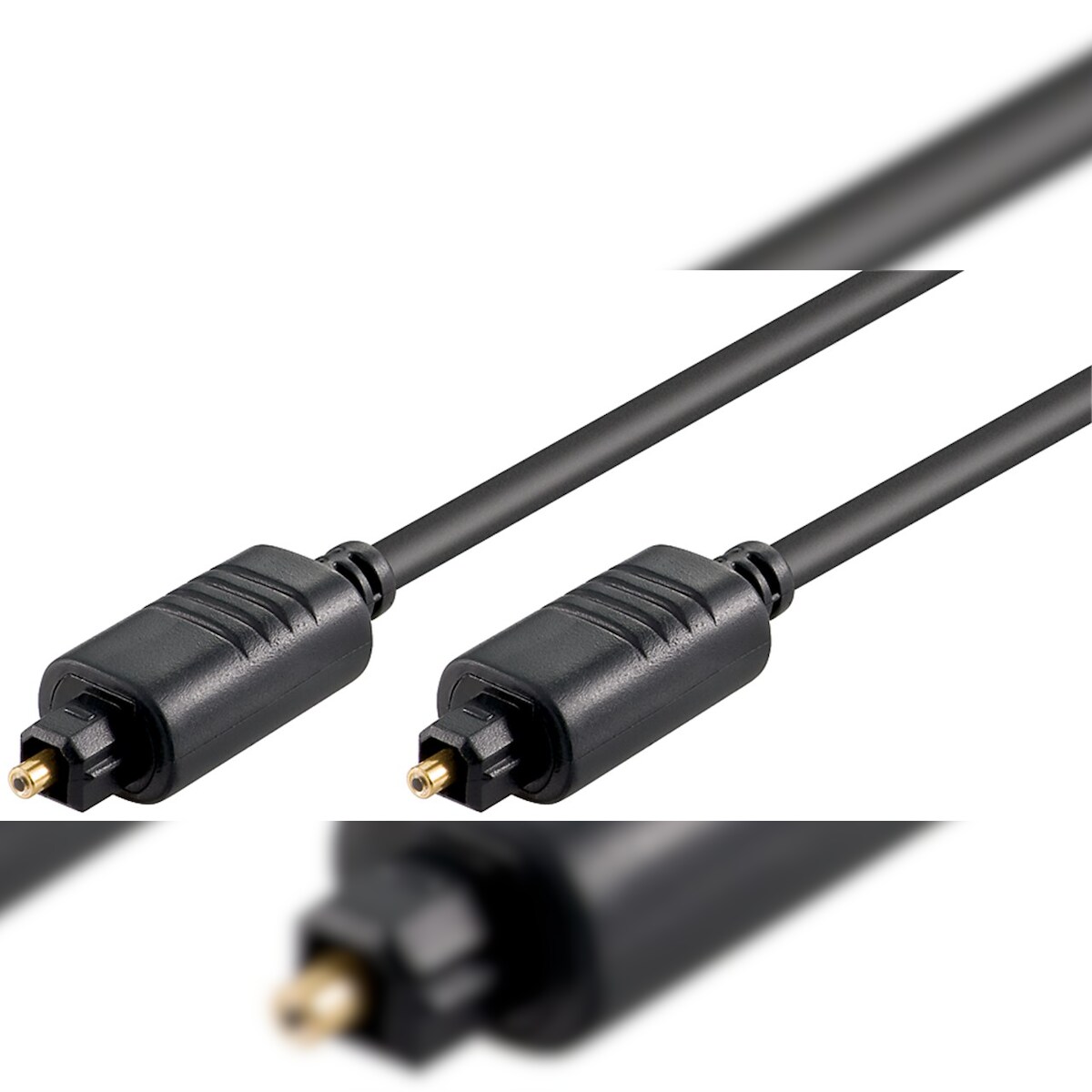 Goobay 51222 Lichtwellenleiterkabel, 3 m, Schwarz - Toslink-Stecker > Toslink-Stecker, ø 5 mm Image