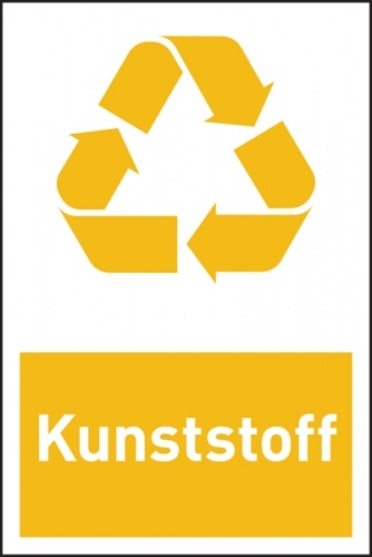 Design-Recyclingschild: Kunststoff, Folie selbstklebend, 150 x 100 mm - 100x150 mm Folie selbstklebend Image