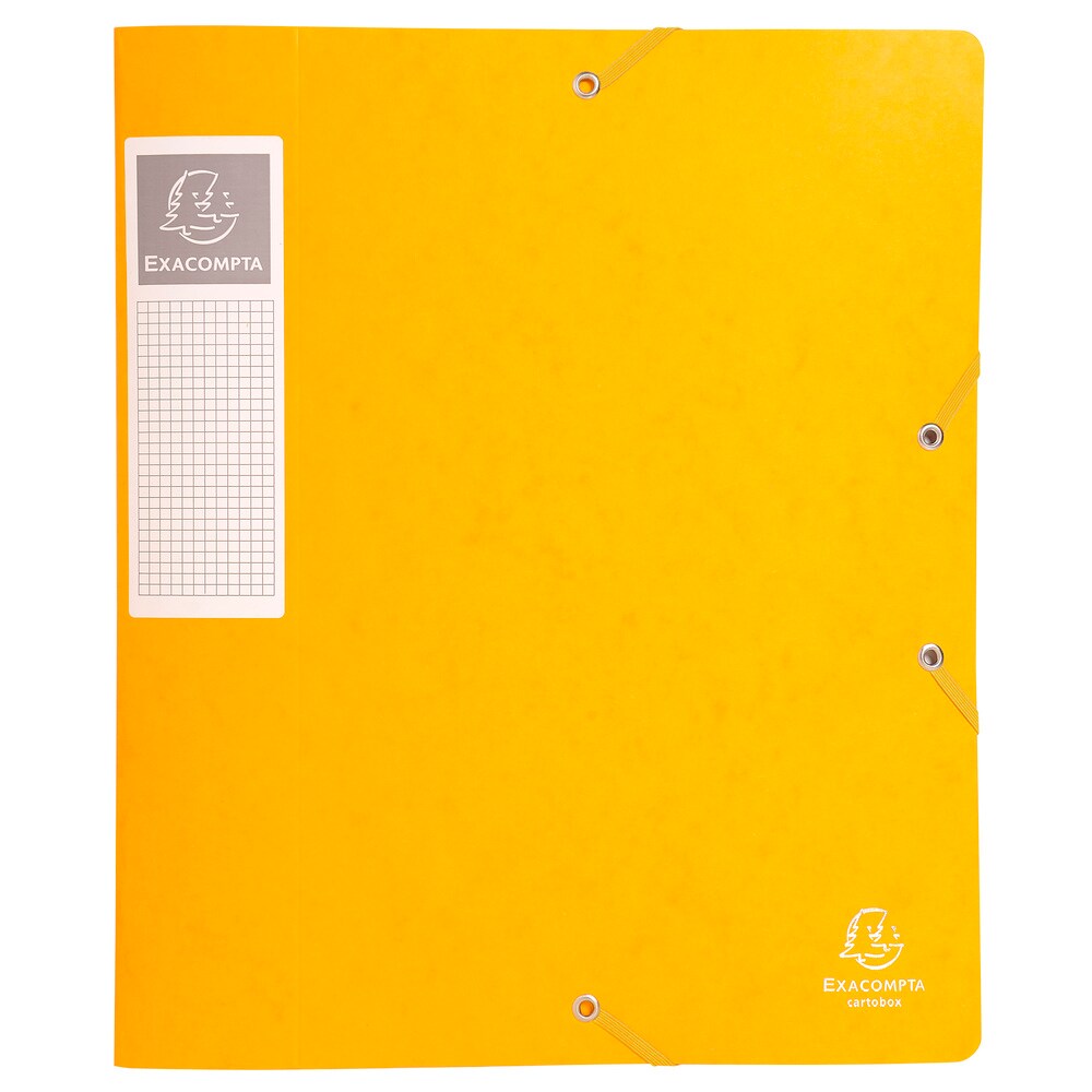Exacompta Exacompta, Archivbox Cartobox, flach geliefert Rücken 60mm aus Colorspan-Karton, mit 3 Klappen und Gummizug, 25x33cm für DIN A4 Image
