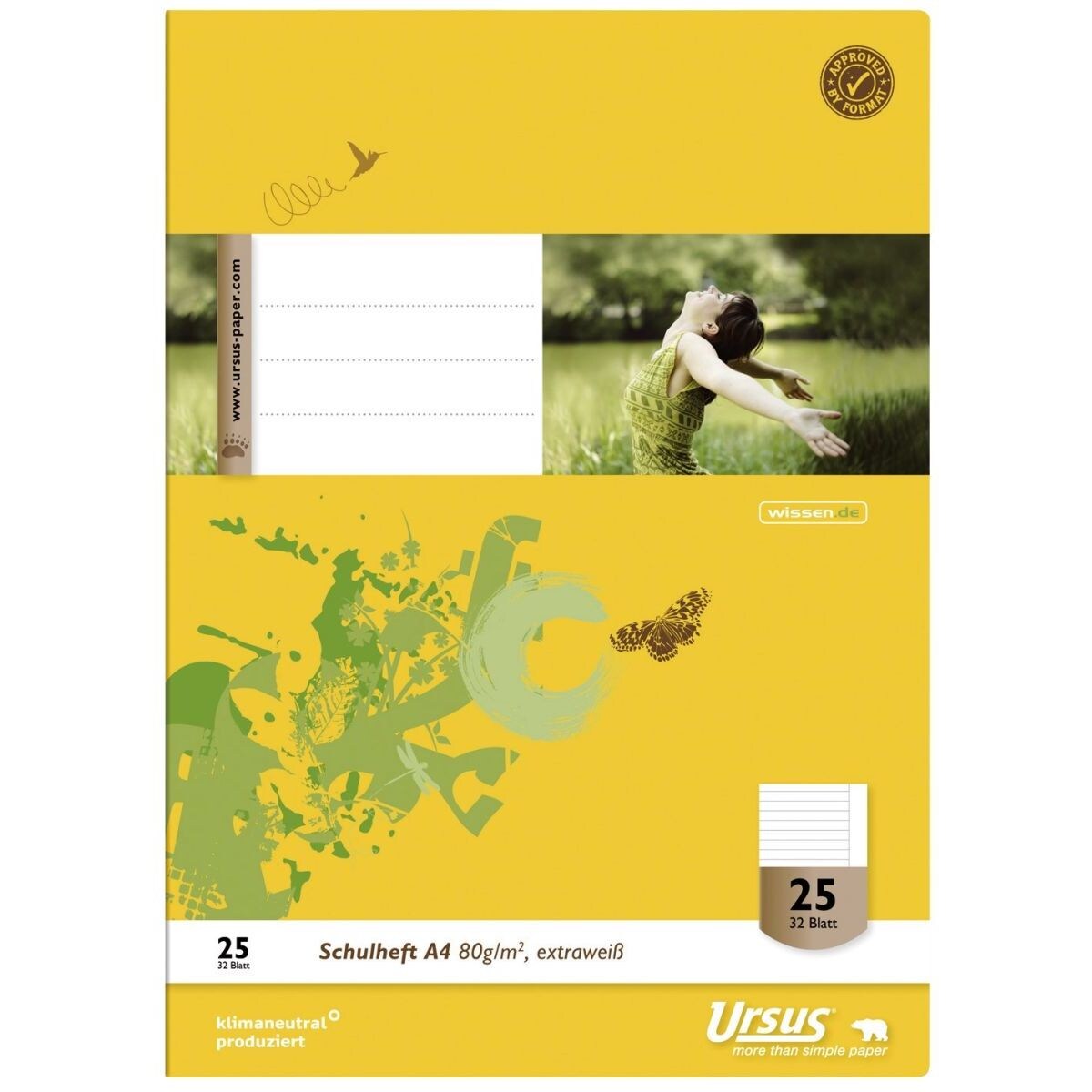 Heft LIN25 A4 32 Blatt 80g/qm 9mm liniert mit Rand Image