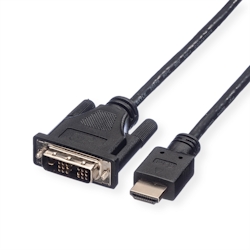 ROLINE Kabel DVI (18+1) ST - HDMI ST, schwarz, 5 m Image