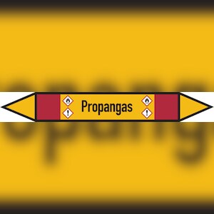Rohrleitungskennzeichen Propangas - 100x15 mm Folie selbstklebend Image