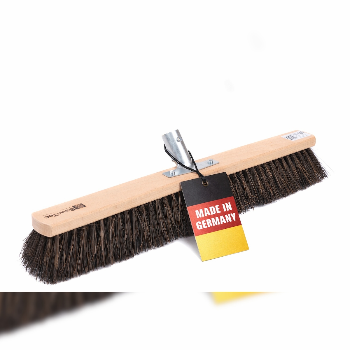 Echt Arengabesen Kehrbesen 50cm Breit Naturfaser-Borsten nass- und öl-beständig mit Metallhalter für Stiele Straßenbesen Gartenbesen Werkstattbesen Image