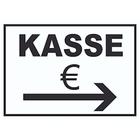 Kasse Pfeil rechts Schild A5 Rückseite selbstklebend