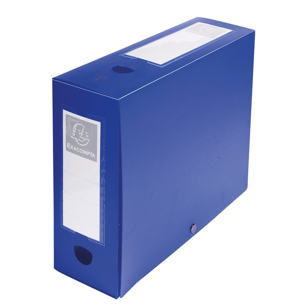 Exacompta Archivbox mit Druckknopf aus PP 700µ, Rücken 100mm, blickdicht, 25x33cm für DIN A4 Image