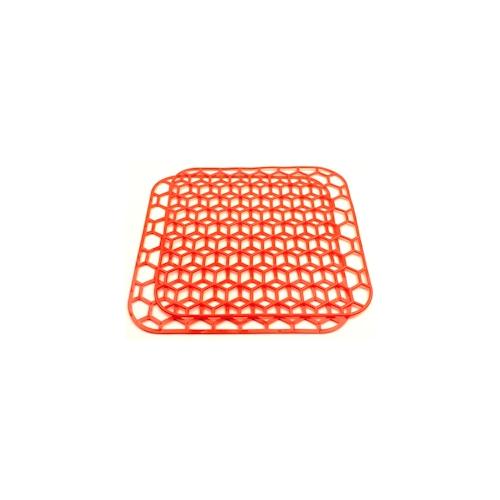 Spülbeckeneinlage rot quadratisch 2er Set 28x28cm Abtropfmatte Kühlschrankeinlage Antirutschmatte