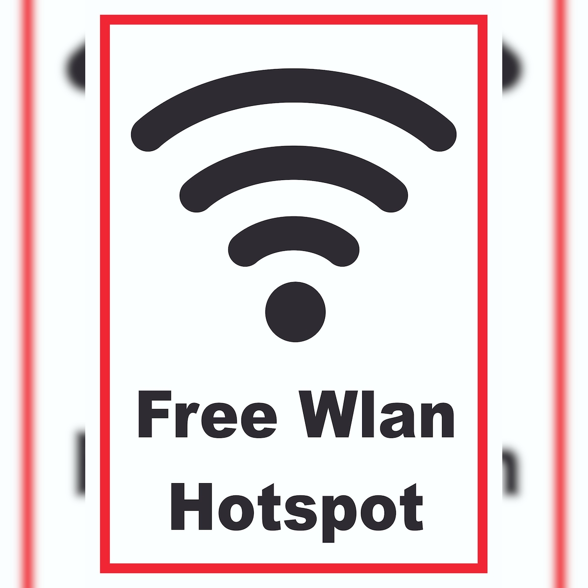 Free Wlan Hotspot Schild A3 Rückseite selbstklebend Image