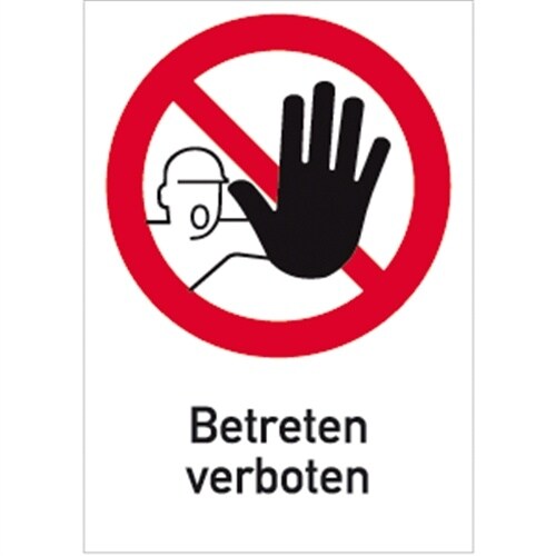 Schild Betreten verboten, Kombischild, Alu, 262x371 mm Image