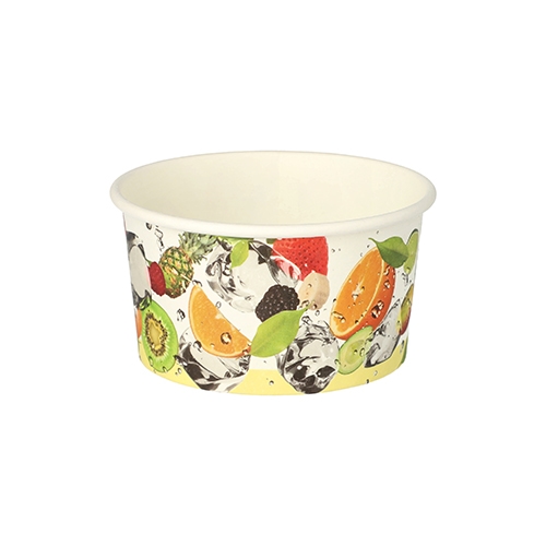 Papstar Eisbecher "Früchte", 250 ml, rund Ø 9,6 cm, 6 cm, Pappe mit PLA-Beschichtung Image