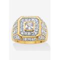 Men's Big & Tall Men's Gold-Plated Square Cut Cubic Zirconia Octagon Ring (2 1/3 cttw TDW) by SETA in Gold (Size 15)