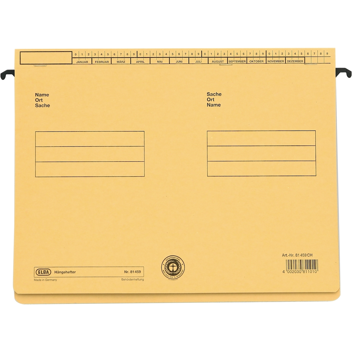 ELBA Hängehefter 100570004 DIN A4 kaufm./Amtsheftung Karton chamois Image