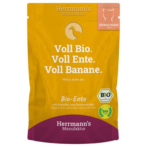 40x 100g Herrmann's Selection Bio-Ente mit Bio-Kartoffeln & Bio-Bananenchips Katzenfutter nass