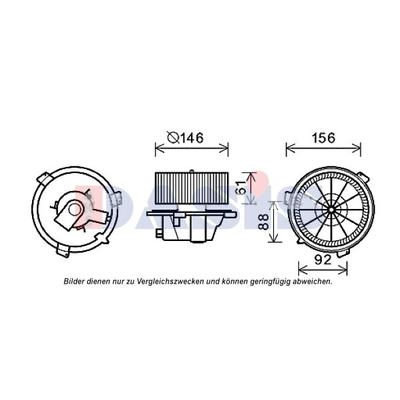 AKS DASIS Innenraumgebläse Ø146mm 146mm für ALFAROME/FIAT/LANCI 46722218 46721160 088022N