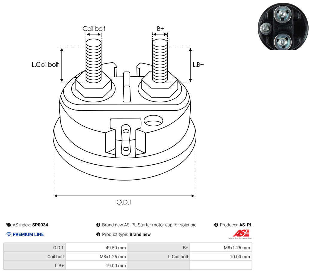 AS-PL Reparatursatz, Starter Universal SP0034 Image