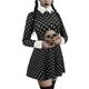 GIKING Halloween Costume Addams Family Costume Women Adult Wednesday Dress Morticia Floor Vintage Dress, Black Print, Medium