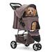 MoNiBloom 3 Wheel Pet Dog Folding Stroller, Foldable Trolley w/ Storage Basket, Cup Holder in Brown | 40 H x 18 W x 30 D in | Wayfair A78-PS-001-CF