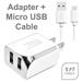 For Oppo F1s Cell Phones Accessory Kit 2 in 1 Charger Set [2.1 Amp USB Home Charger + 5 Feet Micro USB Cable] White