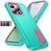 K-Lion for iPhone 13 Pro Max Case with Invisible Kickstand Heavy Duty Shockproof Hybrid Rugged Slim Matte Case Non-Slip Military Grade Drop Protection Phone Cover Mint+Rose