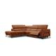 Canapé d'angle gauche 5places avec relax électrique tissu rouge brique