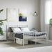 vidaXL Metal Bed Frame with Headboard and Footboard White 59.1"x78.7" - 81.5" x 61.4" x 35.4"