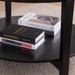 Black Round Glass Top Solid Wood Storage Coffee Table