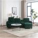 Reversible Tufted Leather Sectionals w/ Storage Chaise Lounge, L-shaped Sectional Sleeper Sofa with Cup Holder for Living Room