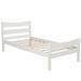 Twin Size Wood Platform Bed with Headboard & Wooden Slat Support,White