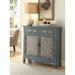 Antique Blue Vintage 36" Rectangular Console Table with 2 Storage Drawers and 2 Doors with 1 Interior Shelf, Assembled