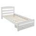 Twin Size Platform Bed Frame with Storage Drawer & Wood Slats Support